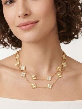 20 Motif  Clover Long Necklace - Alhambra Inspired